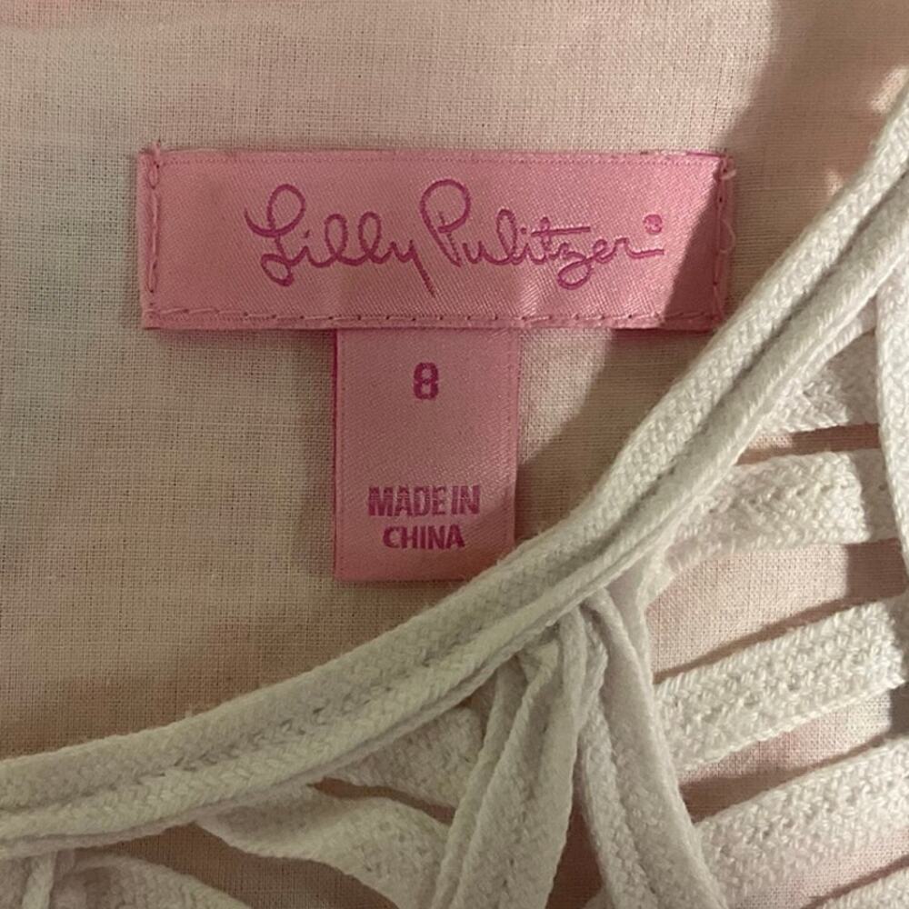 Lilly Pultizer Size Small Tana Shift Pink Floral White Soutache Lined Zip - Picture 3 of 11